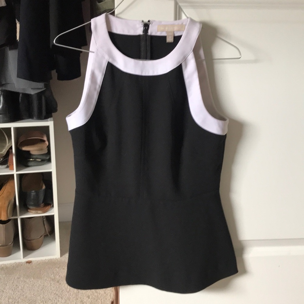 Banana Republic Peplum Blouse in black and white